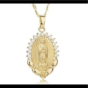 18K Gold plated virgin mary necklace
